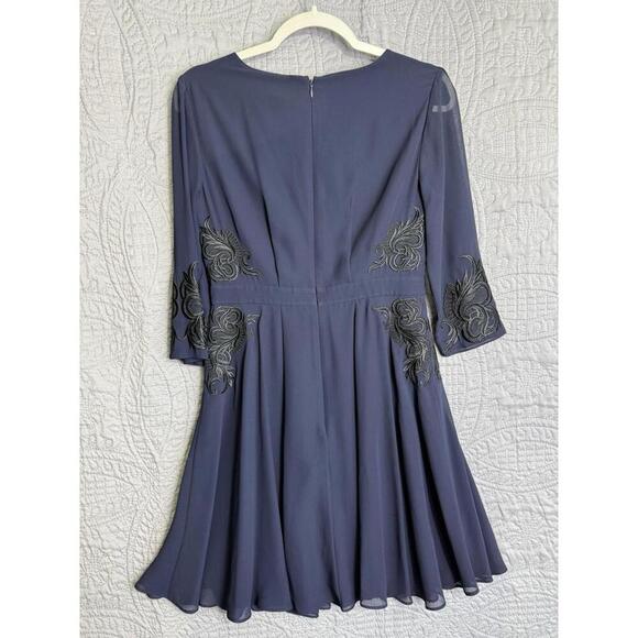 Ted Baker London Dress Women's Size 2 Navy Blue Celebrating 30 Years Poly/Elasta - Picture 2 of 6